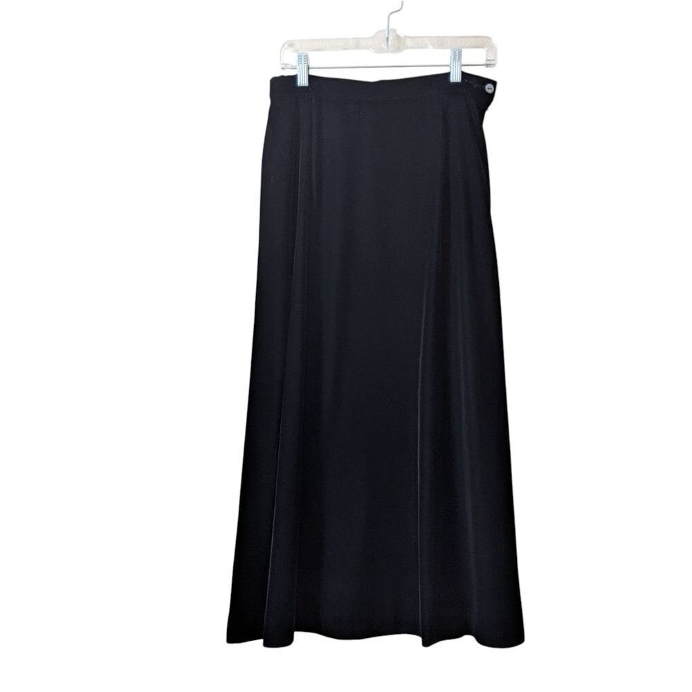 Vintage Velvet Black Maxi Skirt Classic Dark Formal 10